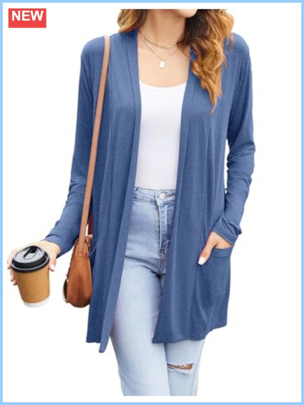 Womens Lightweight Rayon Cardigan Open Front Loose Fit Long Sleeve